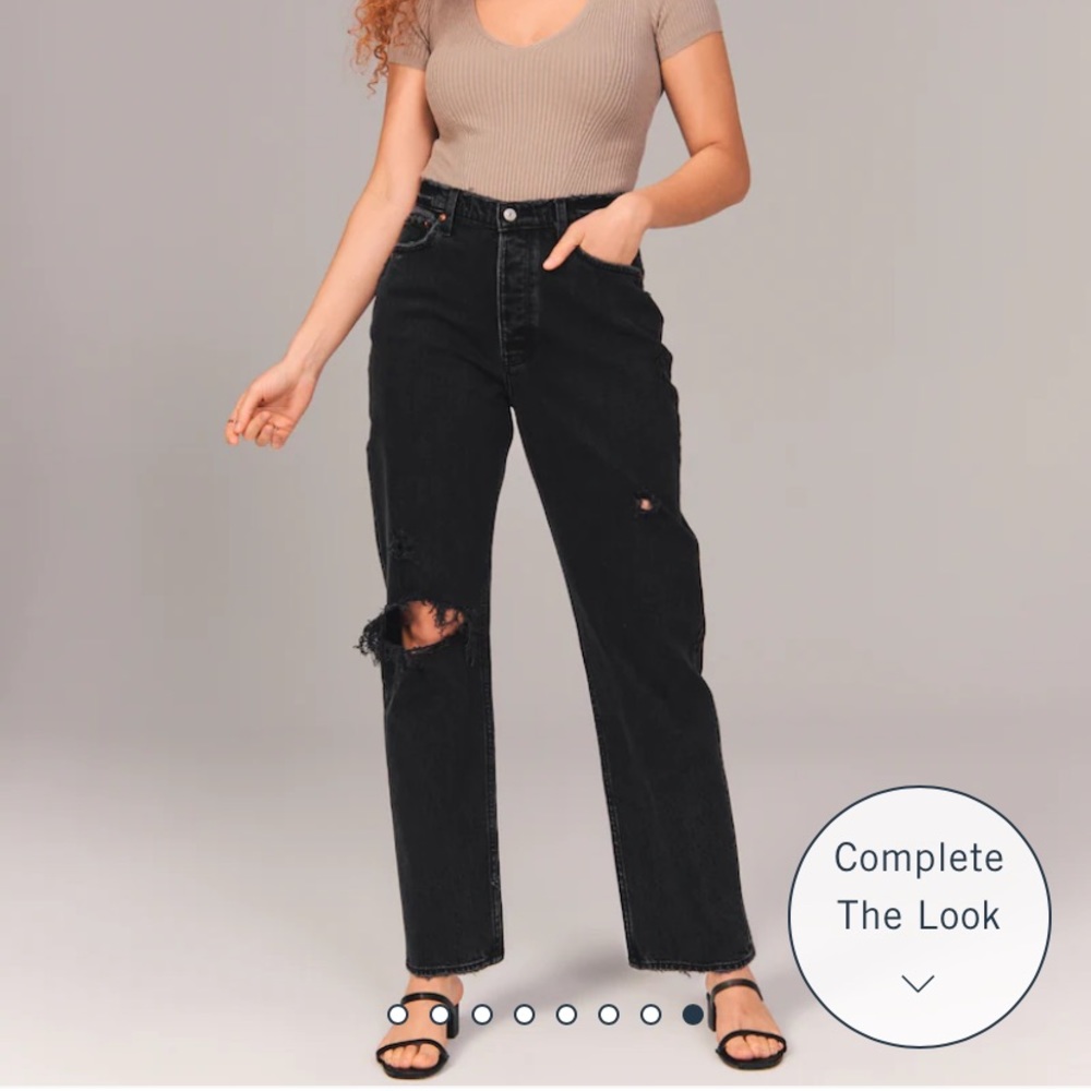 Abercrombie & Fitch High Rise Dad Jean Black